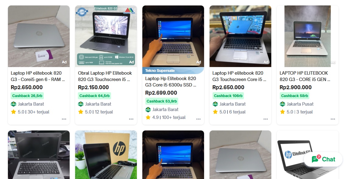 harga laptop elitebook 820 G3 bekas, laptop kerja terbaik harga 2 jutaan